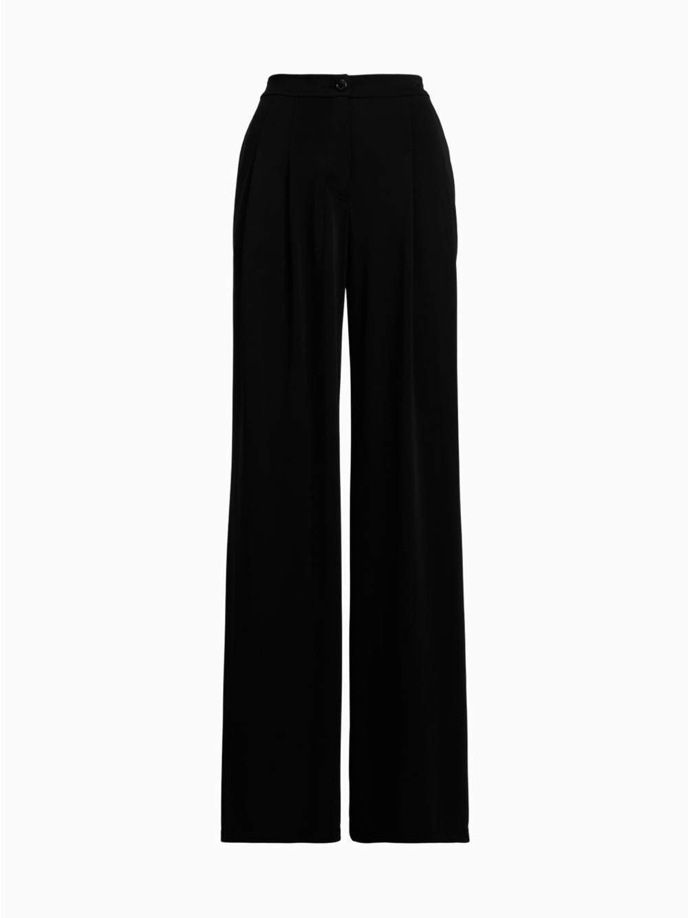 Polo Ralph Lauren Pleated Stretch Jersey Wide Leg Pant- Black